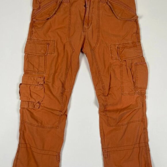 Polo Ralph Lauren RL-067 Mens Coral Military Herringbone Cargo Pants Size 38x30 - Picture 1 of 11